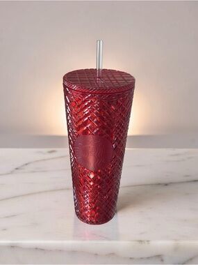 Starbucks 2021 Holiday Jeweled Textured Tumbler with Straw